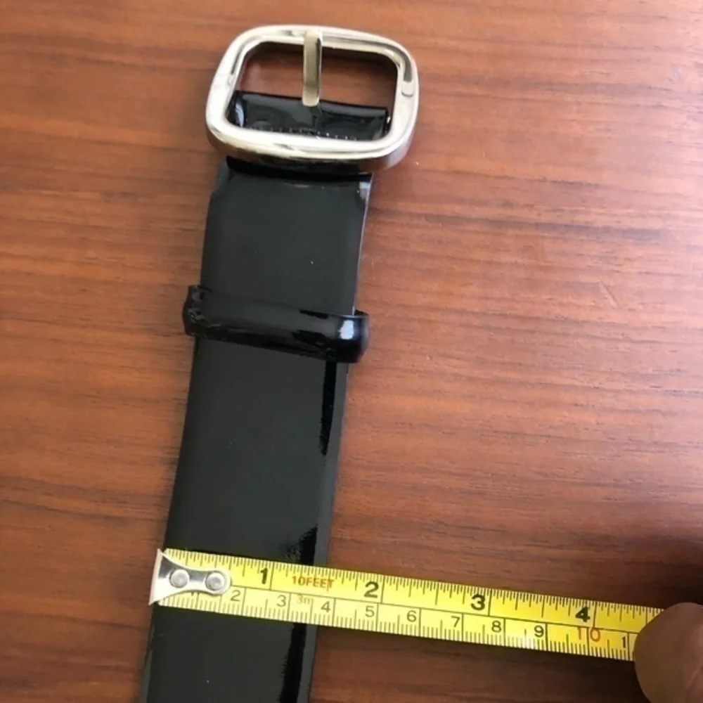 Dolce & Gabbana Mens Blk Patent Leather Belt Sz36